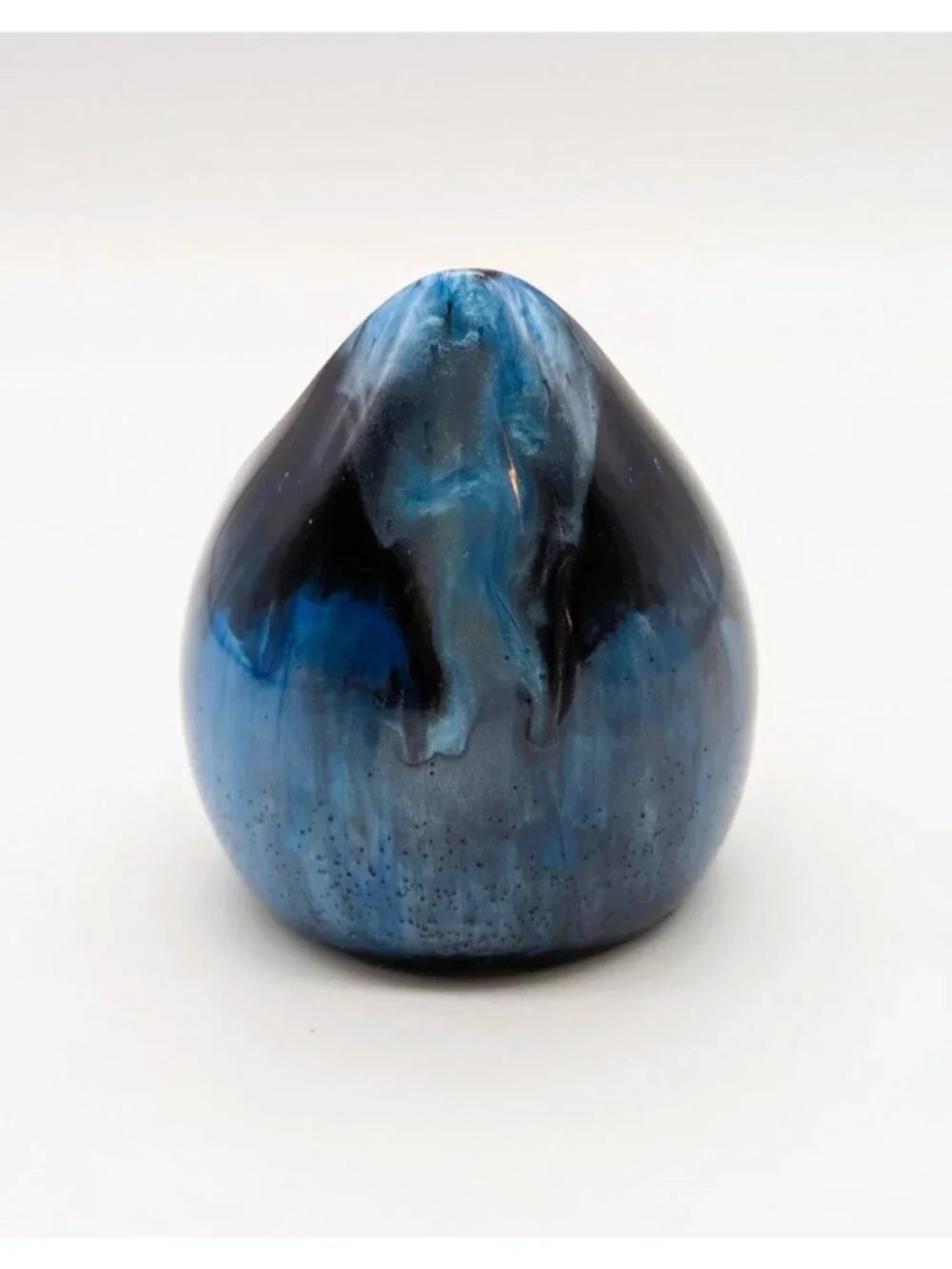 Handcrafted Blue Resin Candle Holder For Battery Operated Candles Tall Unique Te